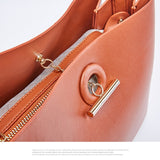 Square Pattern Leather Handbag