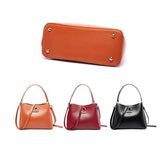 Square Pattern Leather Handbag