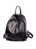 Fashion Black Genuine Leather Backpack