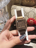 Stainless Steel Iron Strap Square Women's Watch