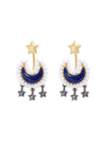 Blue Moon Star Pearl Earrings