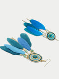 Blue feather earing for vacation