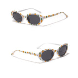 Flower Pattern Oval Sunglasses