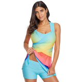Color-changing conservative cover belly swimsuit