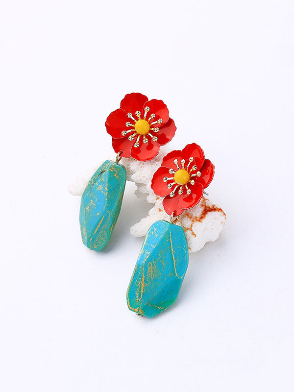Irregular Acrylic Flower Pattern Earrings