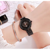 Rotatable Rhinestone Bracelet Women's Watch