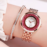 Rotatable Rhinestone Bracelet Women's Watch