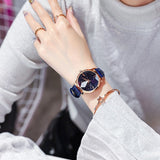 Starry Chassis Leather Strap Women's Watch