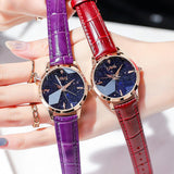 Starry Chassis Leather Strap Women's Watch