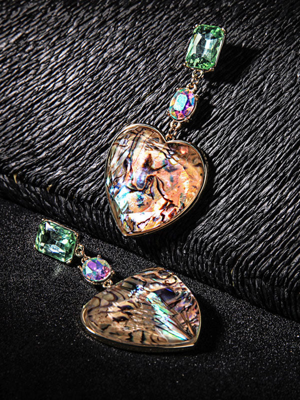Heart-shaped Geometric diamond Earrings