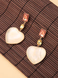 Heart-shaped Geometric diamond Earrings
