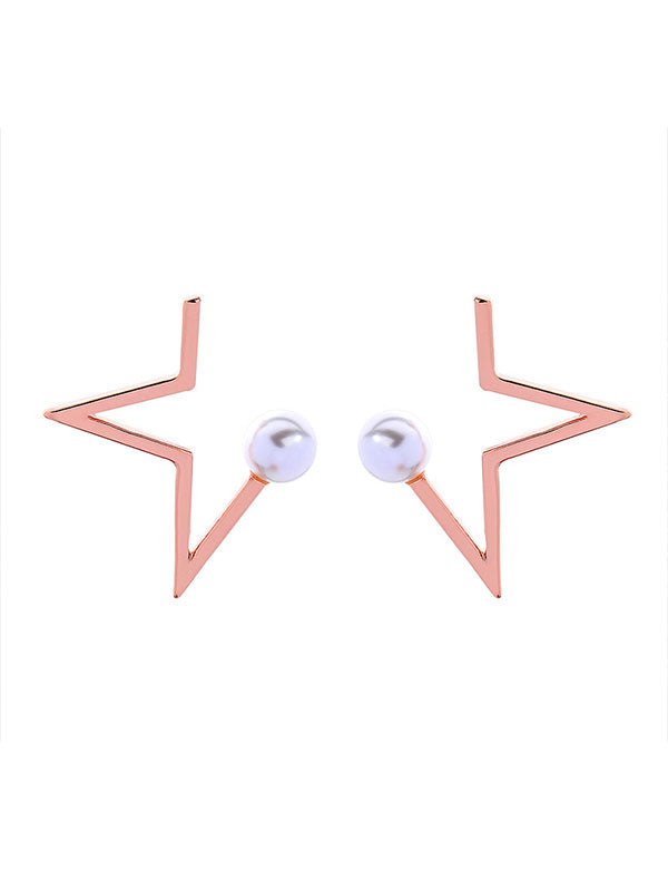 Star Pattern Combination Pearl Earrings