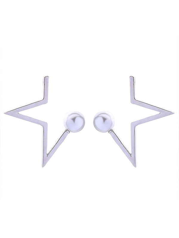 Star Pattern Combination Pearl Earrings