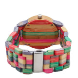 Colorful Strap Women's Wooden Watch