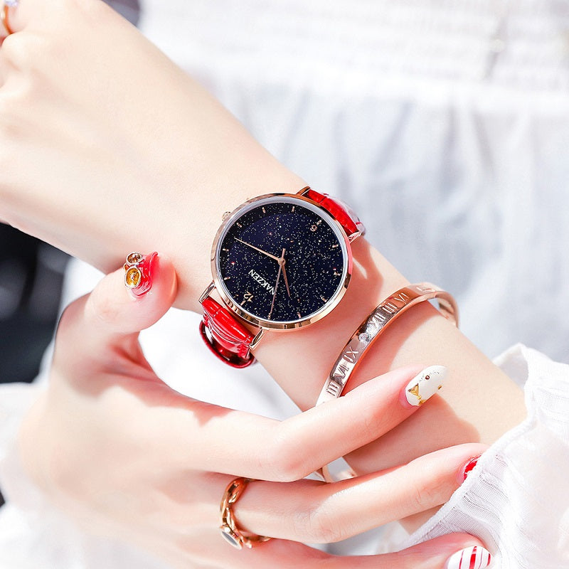 Ultra-thin Blue Sandstone Dial Women's Watch