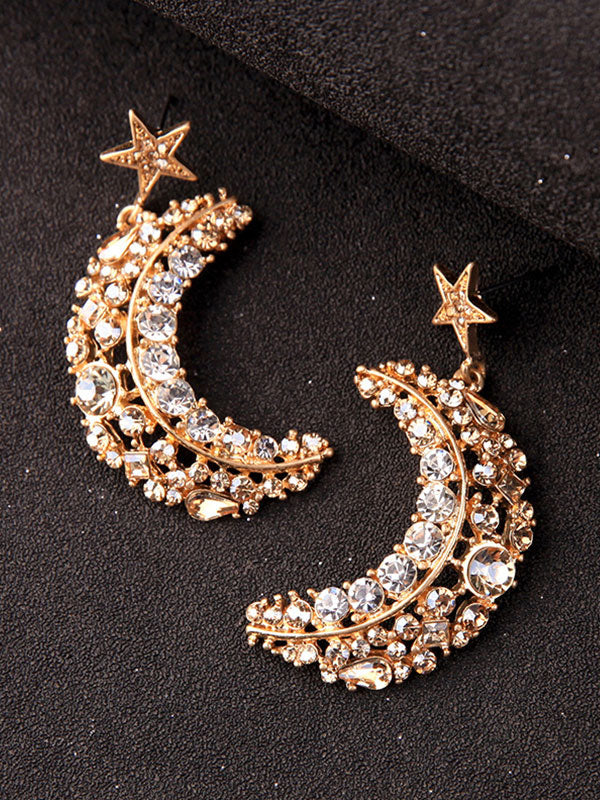 Twinkle Star&Moon Gold Earrings