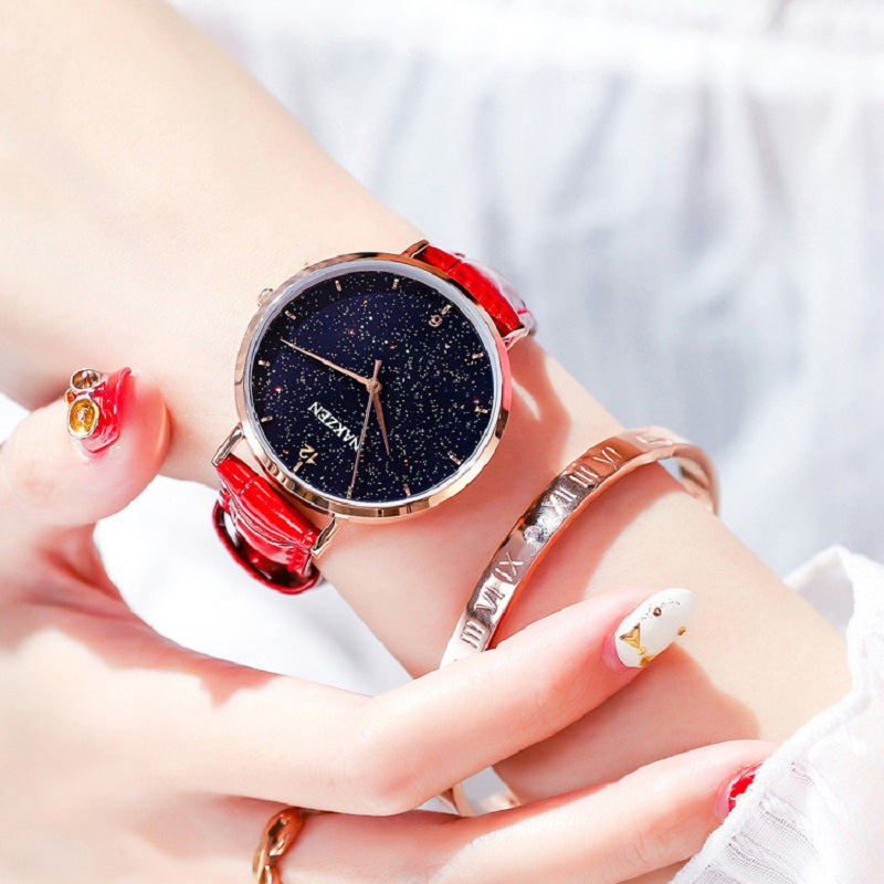 Ultra-thin Blue Sandstone Dial Women's Watch
