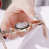 Women's Watch Round Diamond Gradient Dial Bracelet Simple Watch