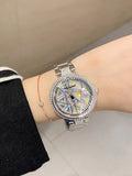Women's Watch Shining&Colorful Triangle Pattern dial stainless steel strap elegant watch