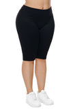 Black Knee Length Plus Size Sports Pants