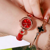 Small Leather Strap Bracelet Women's Watch