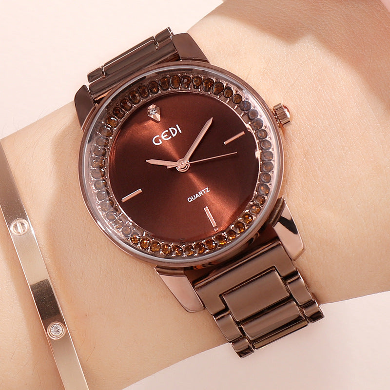 Exquisite Diamond-studded Quartz Women's Watch