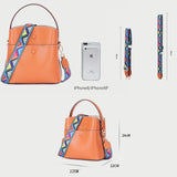 Contrast Color Widen Shoulder Strap Handbag