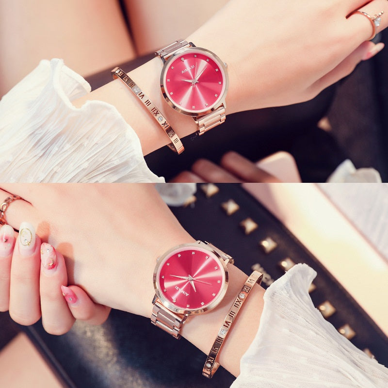 Simple&Stylish Stainless Steel Strap Women's Watch