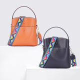 Contrast Color Widen Shoulder Strap Handbag