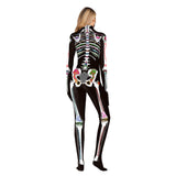3D Digital Print Colourful Skull Skeleton Zipper Costume