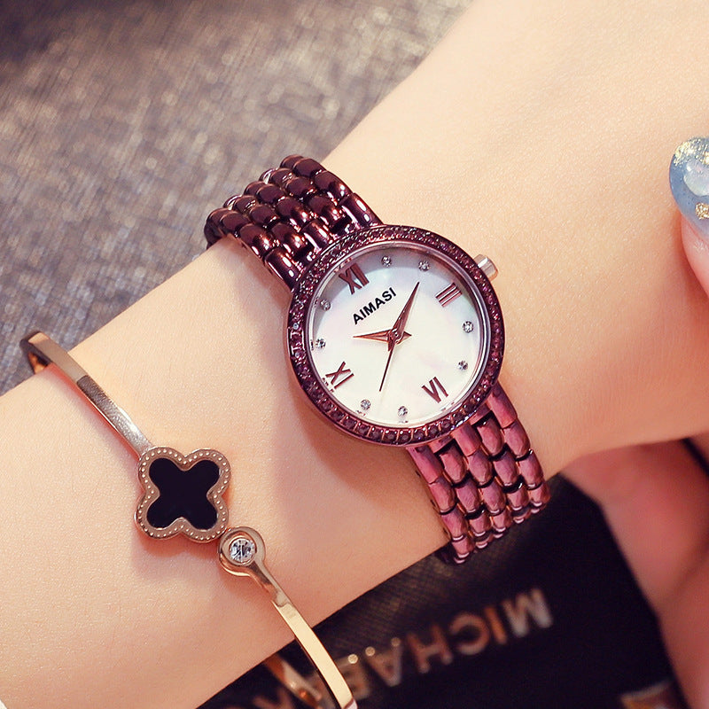 Small&Simple Diamond-inlaid Women's Watch