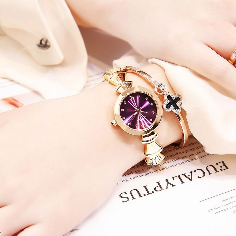 Women's Watch purple dial Retro Fashion Bracelet elegant watch