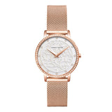 Carved Pattern Dial Women's Watch