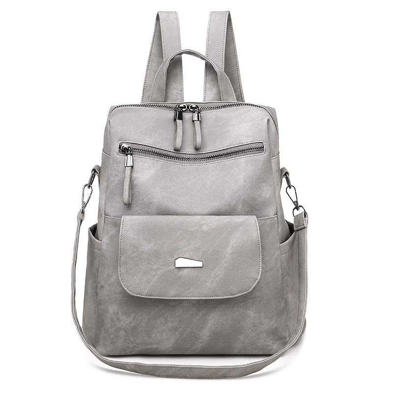 Retro Solid Color Backpack