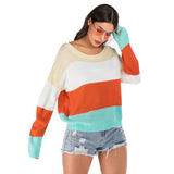 New Arrival Long Sleeve Sweater Contrast color