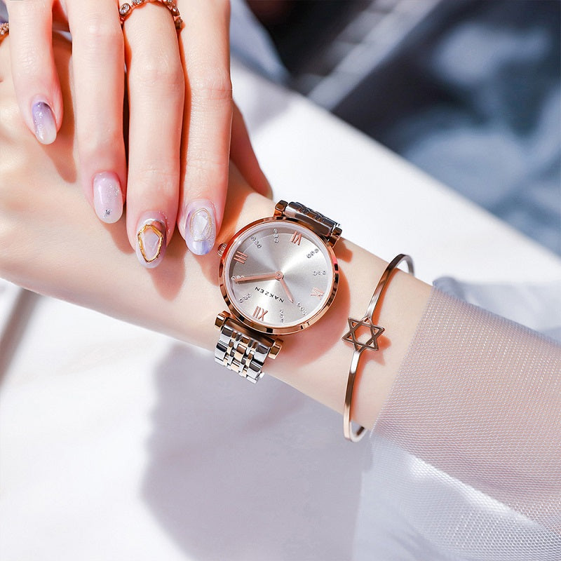 Inlaid Artificial Diamond Dial Women's Watch