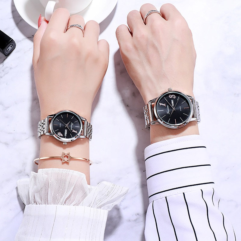Personality Simple Steel Strap Couple Watch