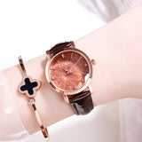 Starry Dial Leather Strap Women's watch