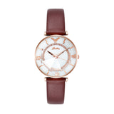 Women's Watch Irregular Mirror large dial Leather Strap simple watch