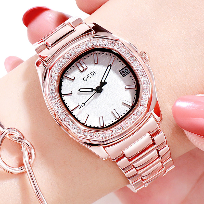 Diamond Dial With Calendar Women's Watch