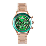 Women's Watch green large dial six-pointer stainless steel strap fashion quartz watch