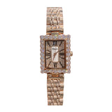 Women's Watch diamond square Pattern Roman Numeral Scale dial stainless steel strap elegant watch