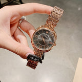 Women's Watch Roman Scale diamond large dial Stainless Steel strap elegant watch