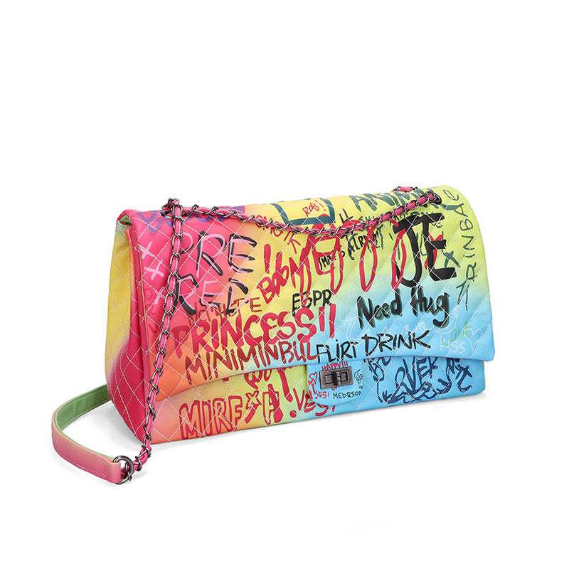 Colorful Graffiti Chain Handbag