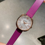 Women's Watch Roman Scale Little Swan Pattern dial pink leather fashion quartz watch