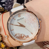 Women's Watch Quicksand Rose Gold Dial leather strap elegant watch