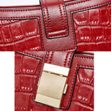 Crocodile Pattern Oil Wax Leather Handbag