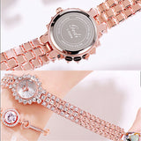 British Style Diamond Inlaid Women's Watch