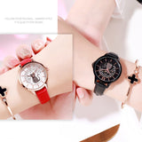 Cat Pattern Diamond Dial Women's Watch