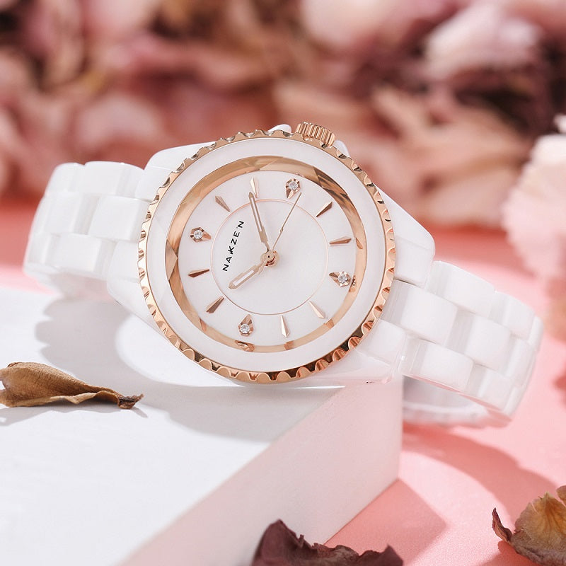 White Ceramic Strap Women's Watch